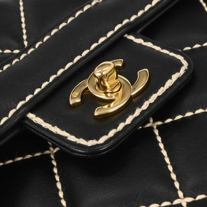 Chanel 2004-2005 Black Calfskin Wild Stitch Handbag