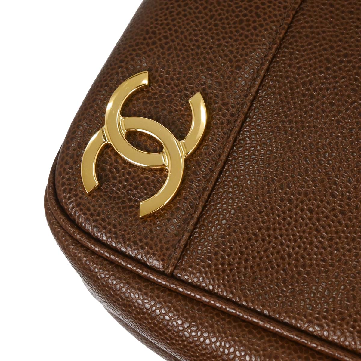 Chanel 1994-1996 Brown Calfskin Triple CC Shoulder Tote Bag