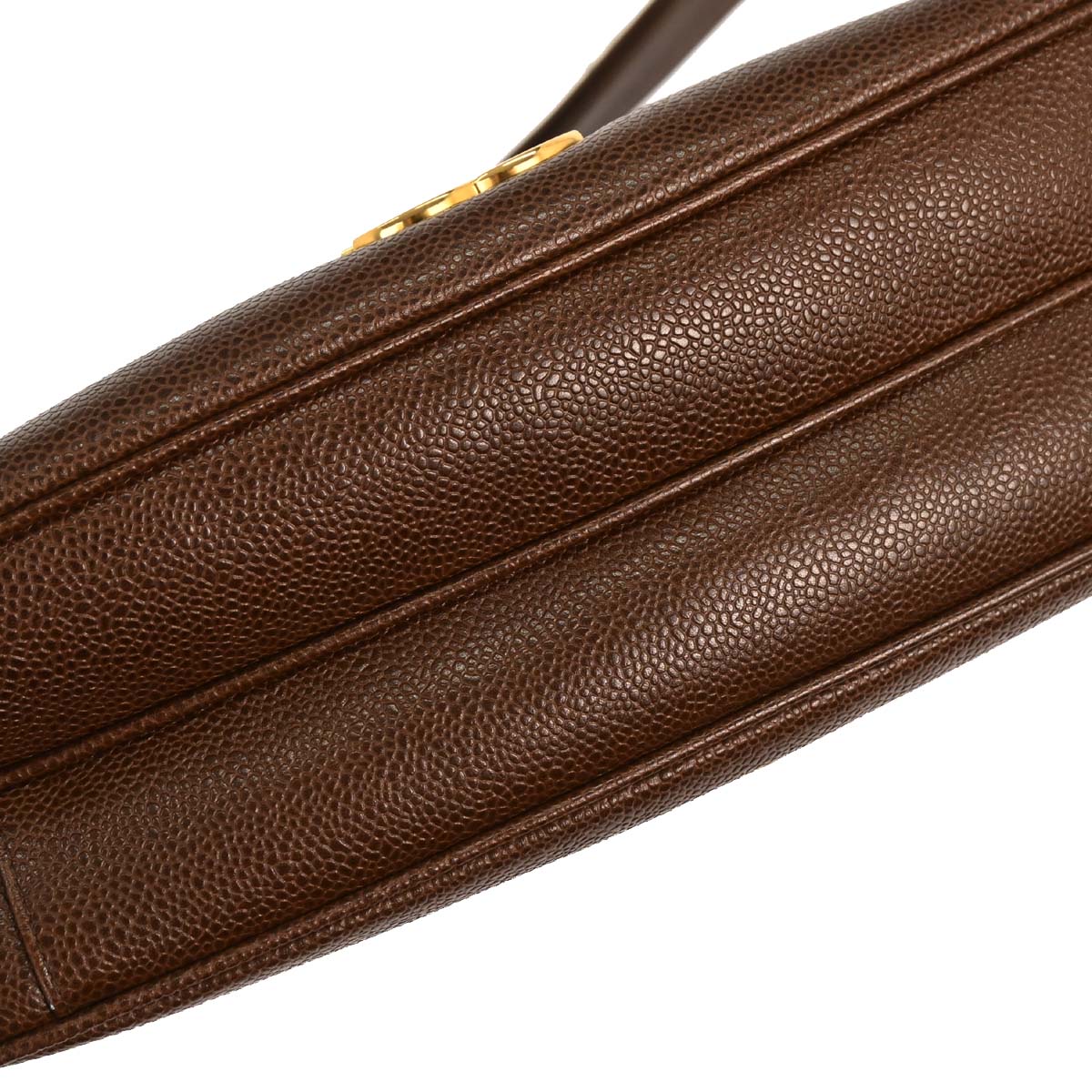 Chanel 1994-1996 Brown Calfskin Triple CC Shoulder Tote Bag