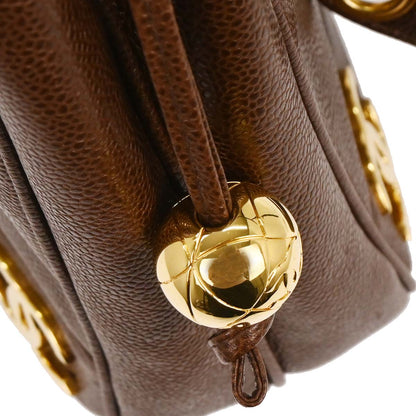 Chanel 1994-1996 Brown Calfskin Triple CC Shoulder Tote Bag