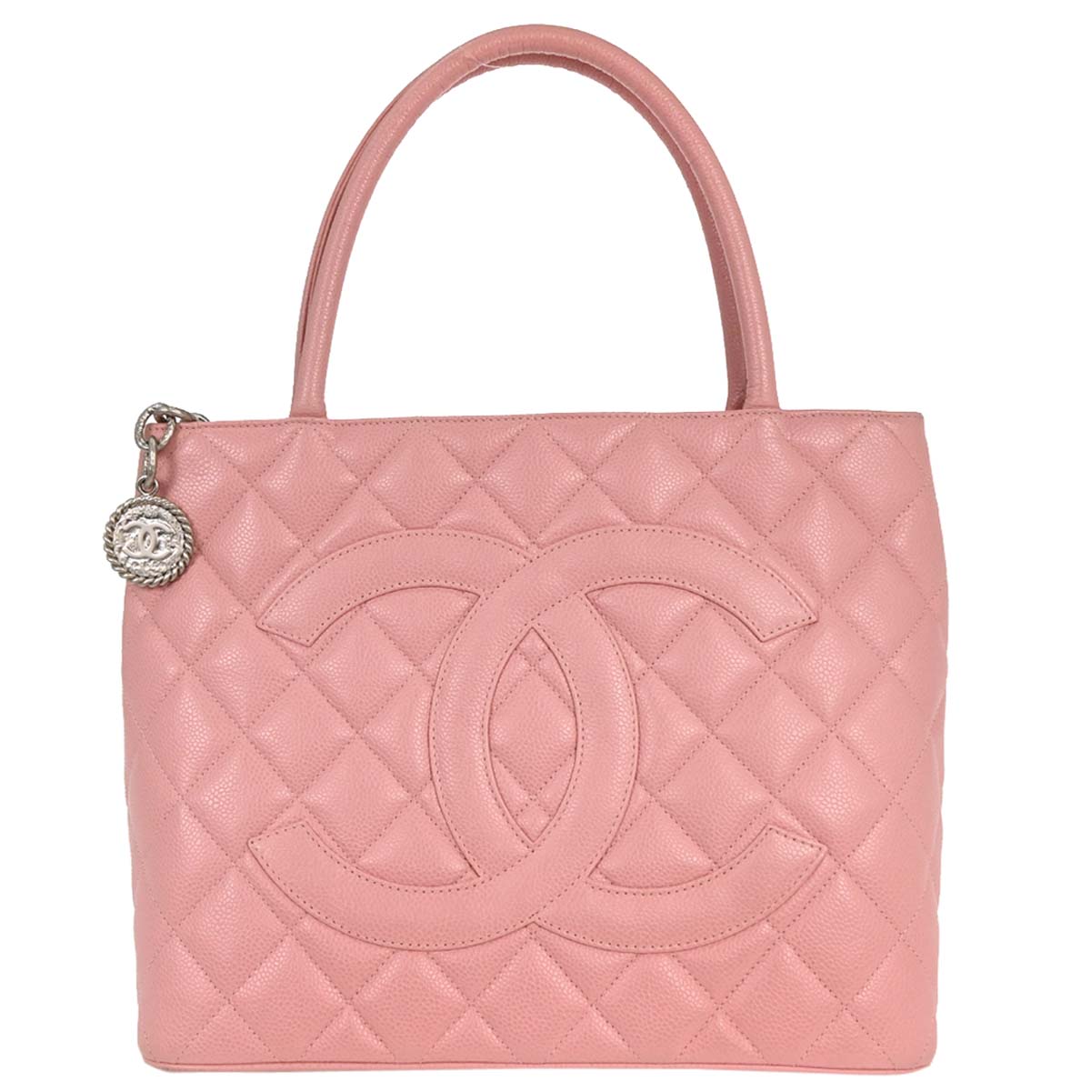 Chanel 2003-2004 Pink Caviar Medallion Tote Handbag