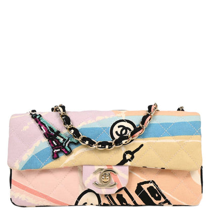 Chanel Light Pink Canvas Shoulder Bag