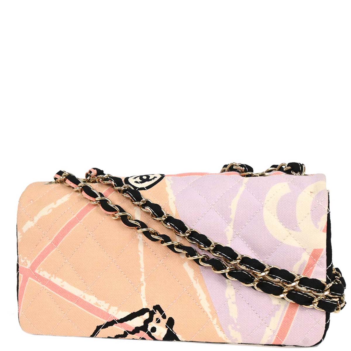 Chanel Light Pink Canvas Shoulder Bag