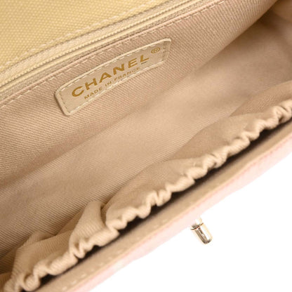 Chanel Light Pink Canvas Shoulder Bag