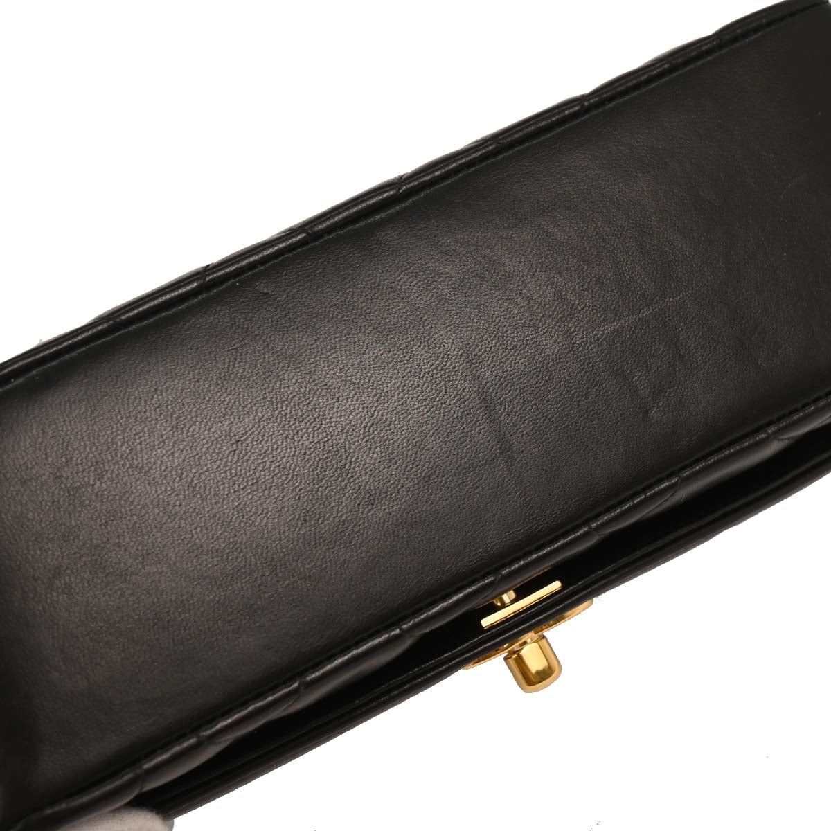 Chanel 1991-1994 Black Lambskin Small Diana Shoulder Bag