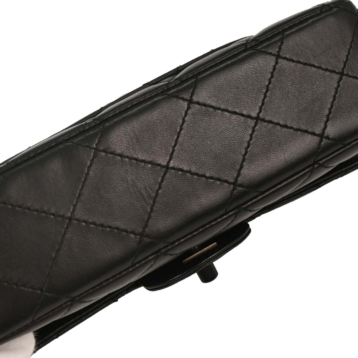 Chanel 1997-1999 Black Lambskin Turnlock Shoulder Bag