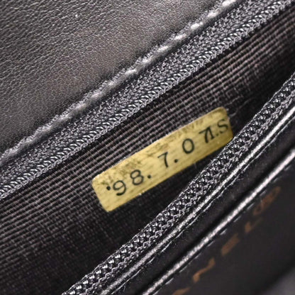 Chanel 1997-1999 Black Lambskin Turnlock Shoulder Bag