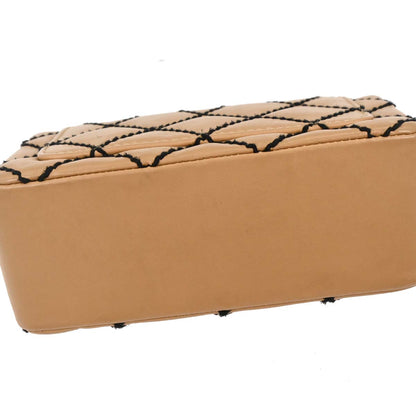 Chanel 2003-2004 Beige Calfskin Wild Stitch Shoulder Bag