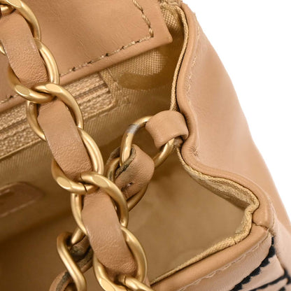 Chanel 2003-2004 Beige Calfskin Wild Stitch Shoulder Bag