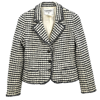 Chanel Single Breasted Jacket Black #42