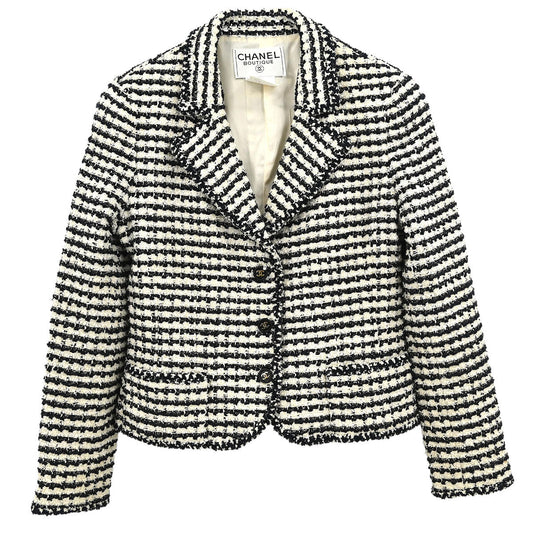 Chanel Single Breasted Jacket Black #42