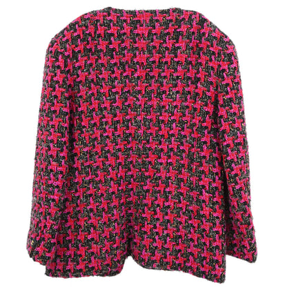 Chanel Single Breasted Collarless Jacket Pink #40