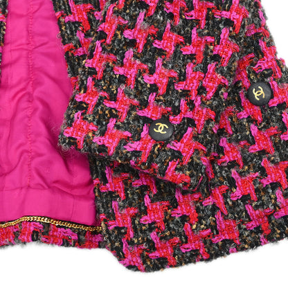 Chanel Single Breasted Collarless Jacket Pink #40
