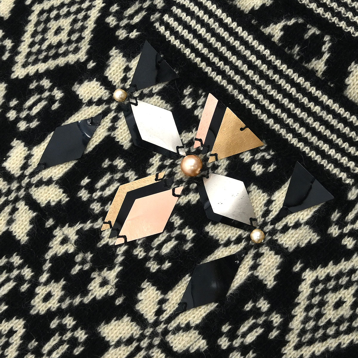 Chanel 2001 Knit Top Skirt Set Black #38