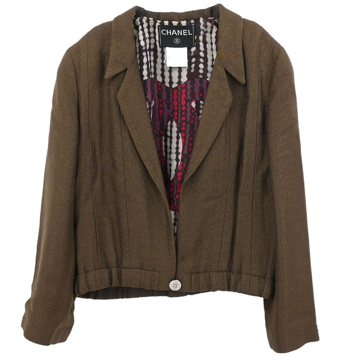Chanel Single Breasted Jacket Brown #34