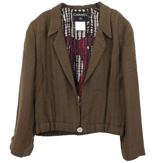Chanel Single Breasted Jacket Brown #34