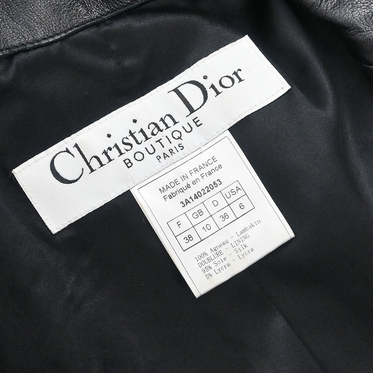 Christian Dior Single Breasted Jacket Black 3A14022053 #38
