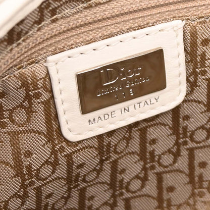 Christian Dior White Canvas Saddle Handbag