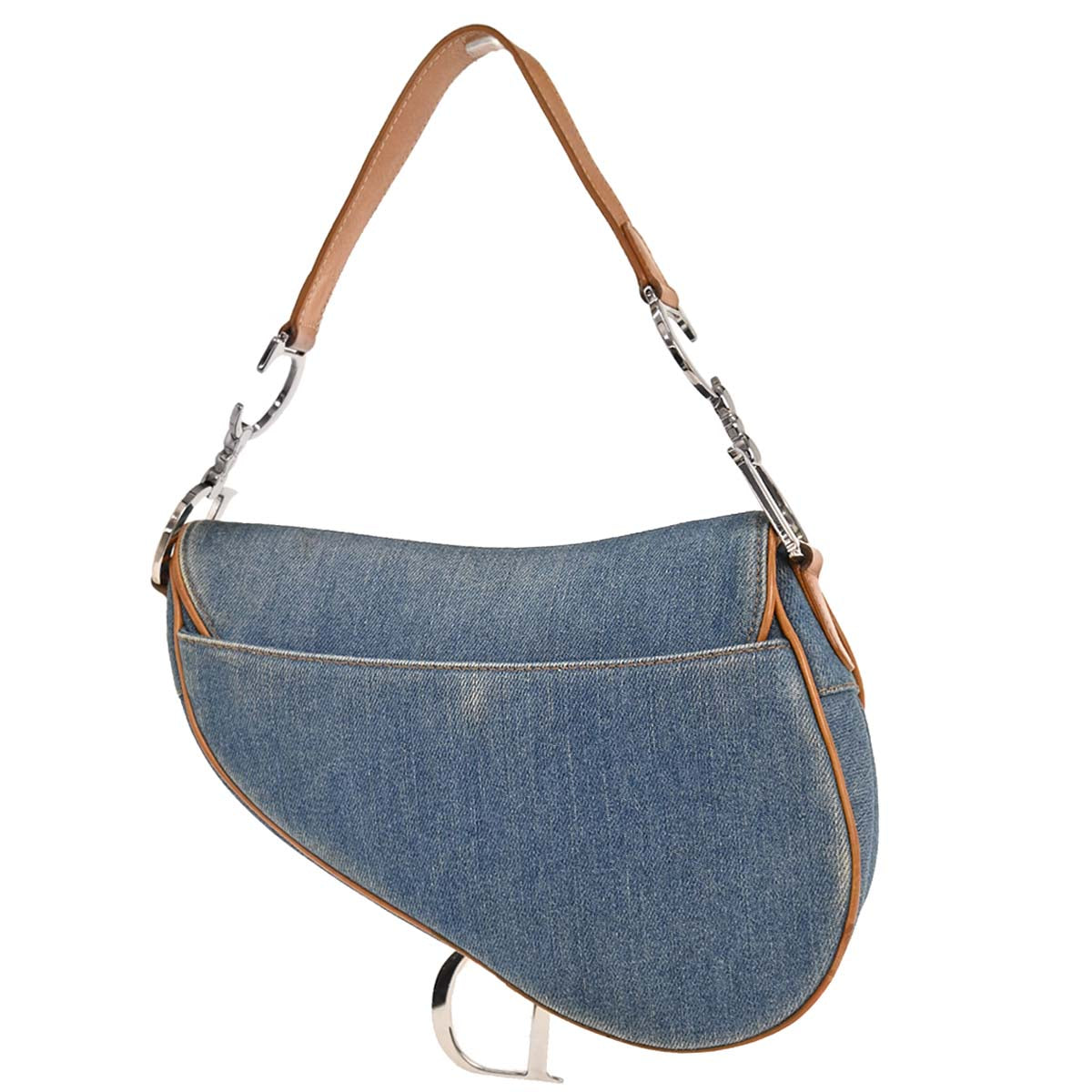 Christian Dior Blue Denim Saddle Handbag