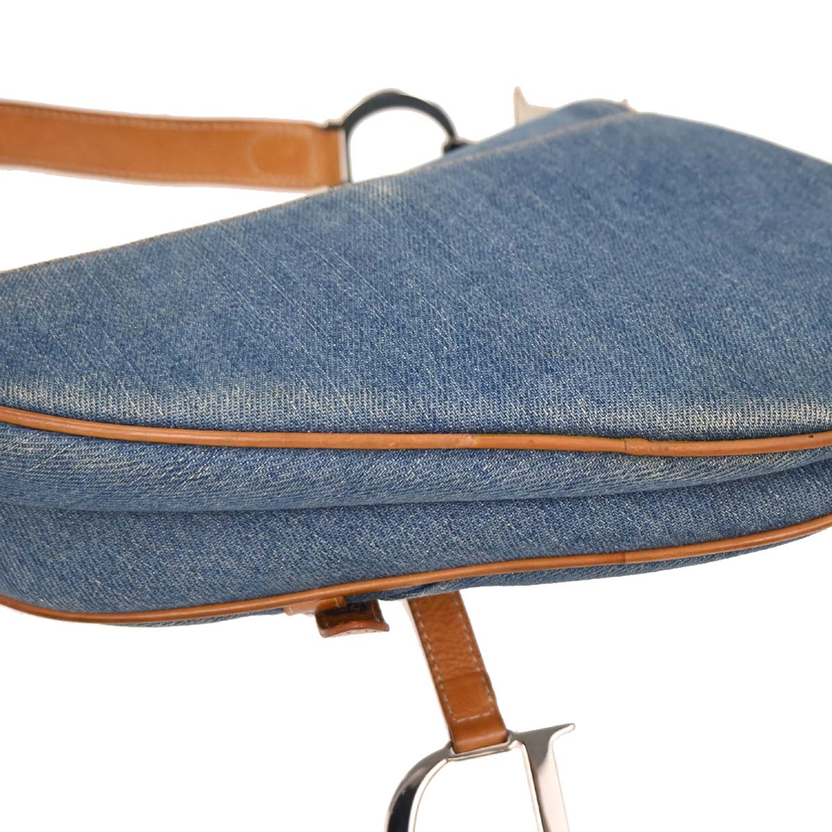 Christian Dior Blue Denim Saddle Handbag