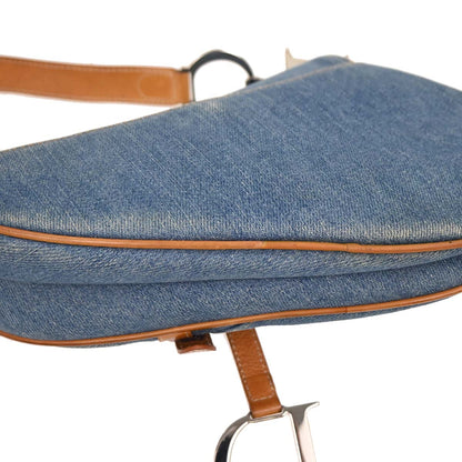 Christian Dior Blue Denim Saddle Handbag