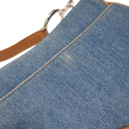 Christian Dior Blue Denim Saddle Handbag