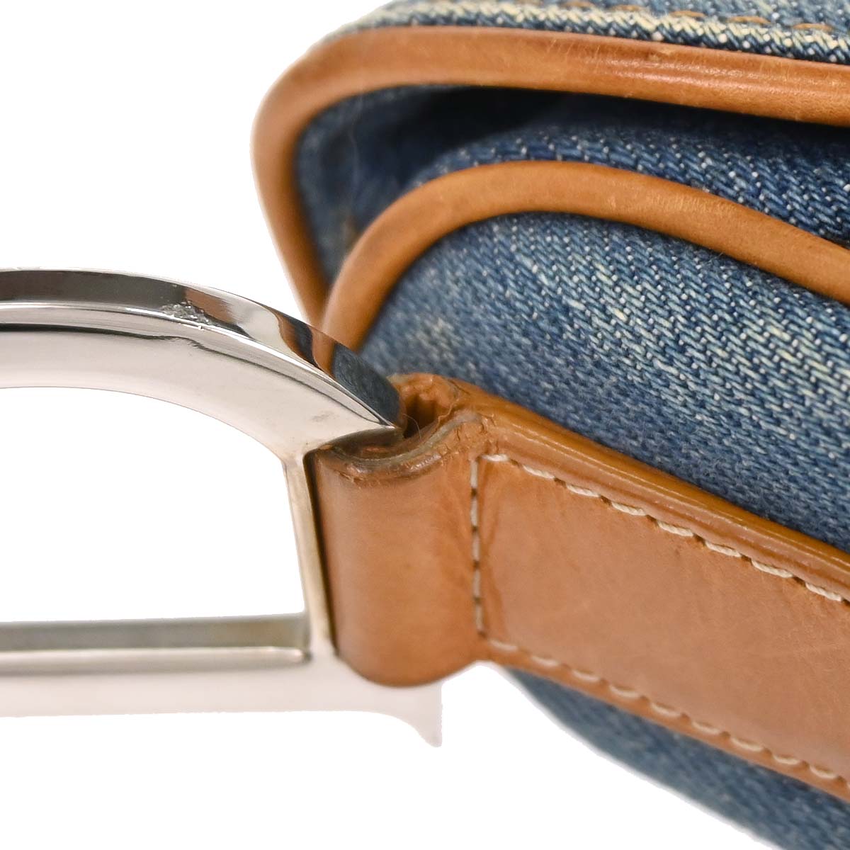 Christian Dior Blue Denim Saddle Handbag