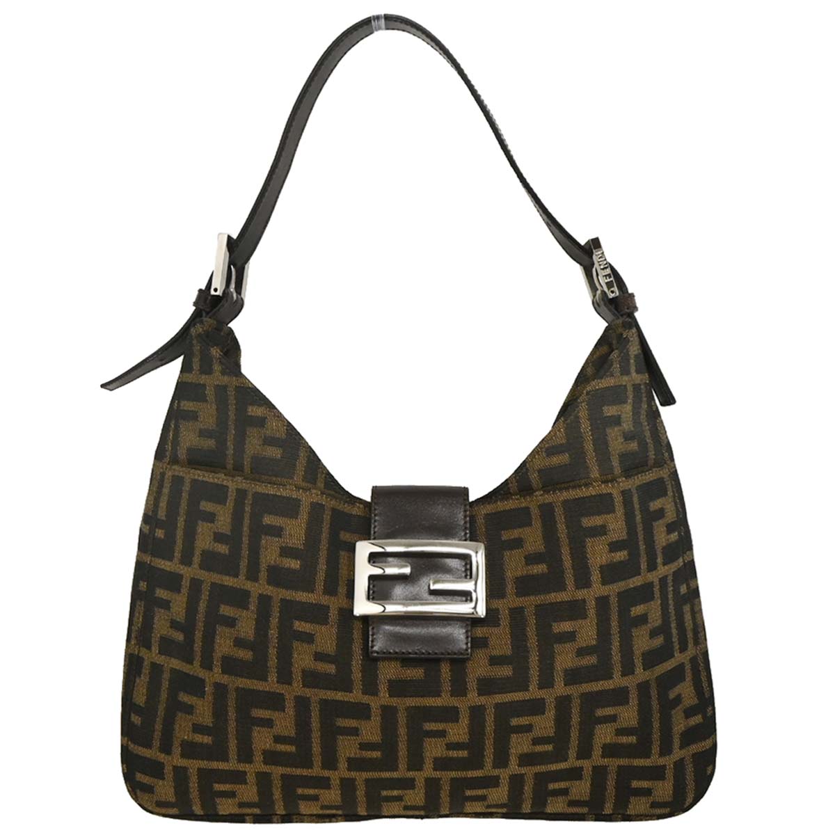 Fendi Brown Black Zucca Hobo Bag