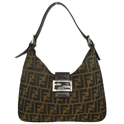 Fendi Brown Black Zucca Hobo Bag