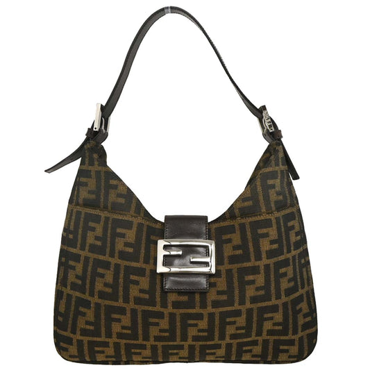 Fendi Brown Black Zucca Hobo Bag