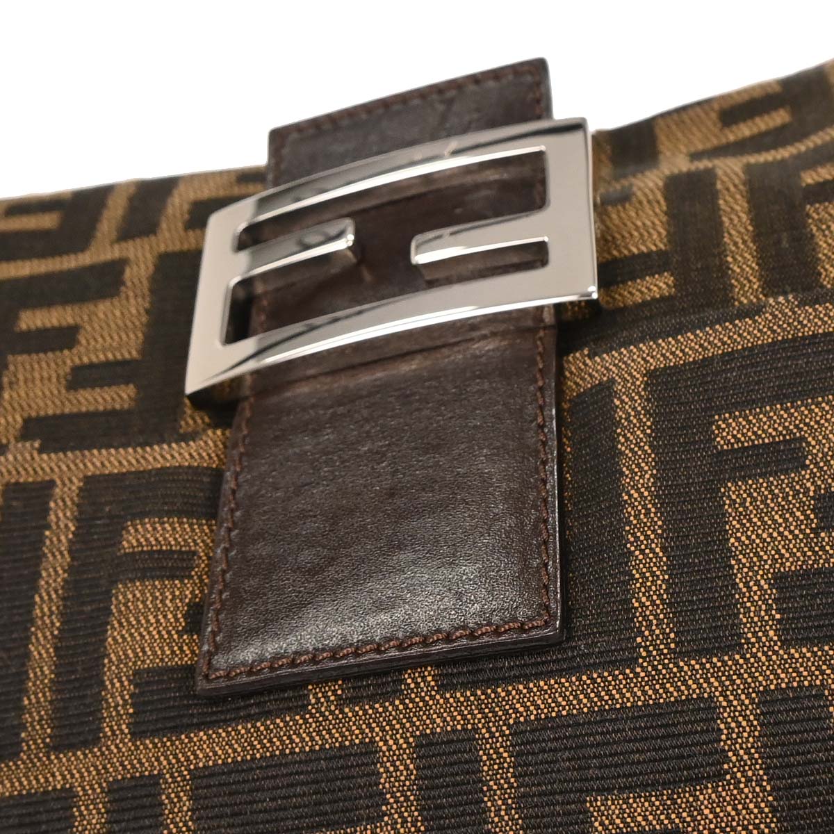 Fendi Brown Canvas Zucca Mamma Baguette Handbag