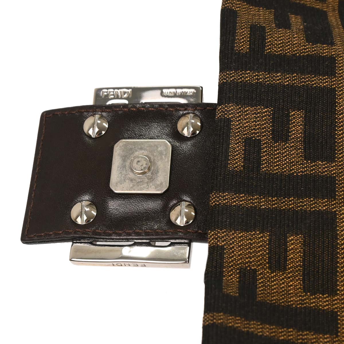 Fendi Brown Canvas Zucca Mamma Baguette Handbag