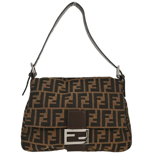 Fendi Brown Canvas Zucca Mamma Baguette Handbag