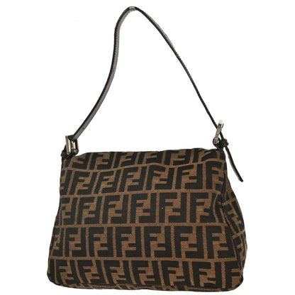 Fendi Brown Canvas Zucca Mamma Baguette Handbag