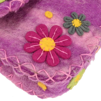 Fendi Purple Felt Patchwork Baguette Handbag