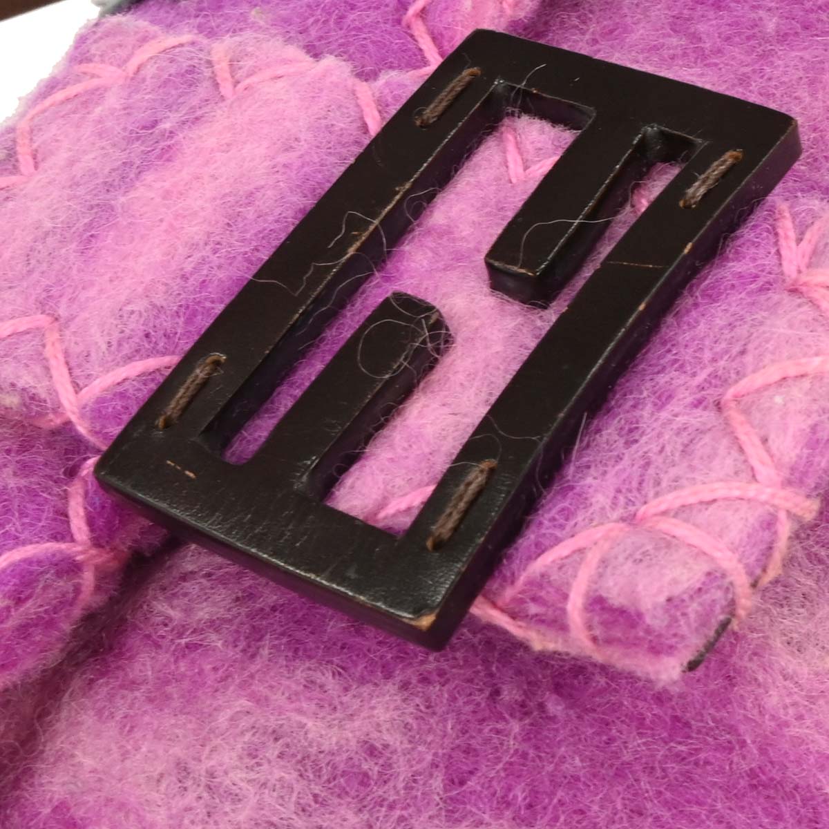 Fendi Purple Felt Patchwork Baguette Handbag