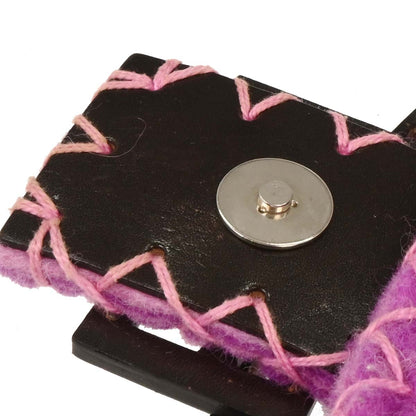 Fendi Purple Felt Patchwork Baguette Handbag