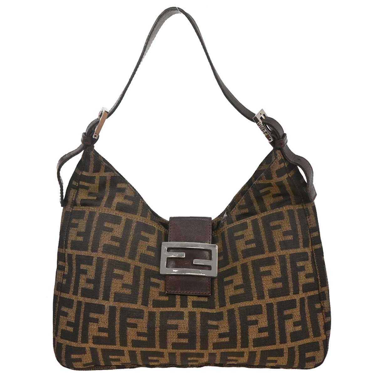 Fendi Brown Black Zucca Hobo Bag