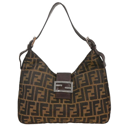 Fendi Brown Black Zucca Hobo Bag