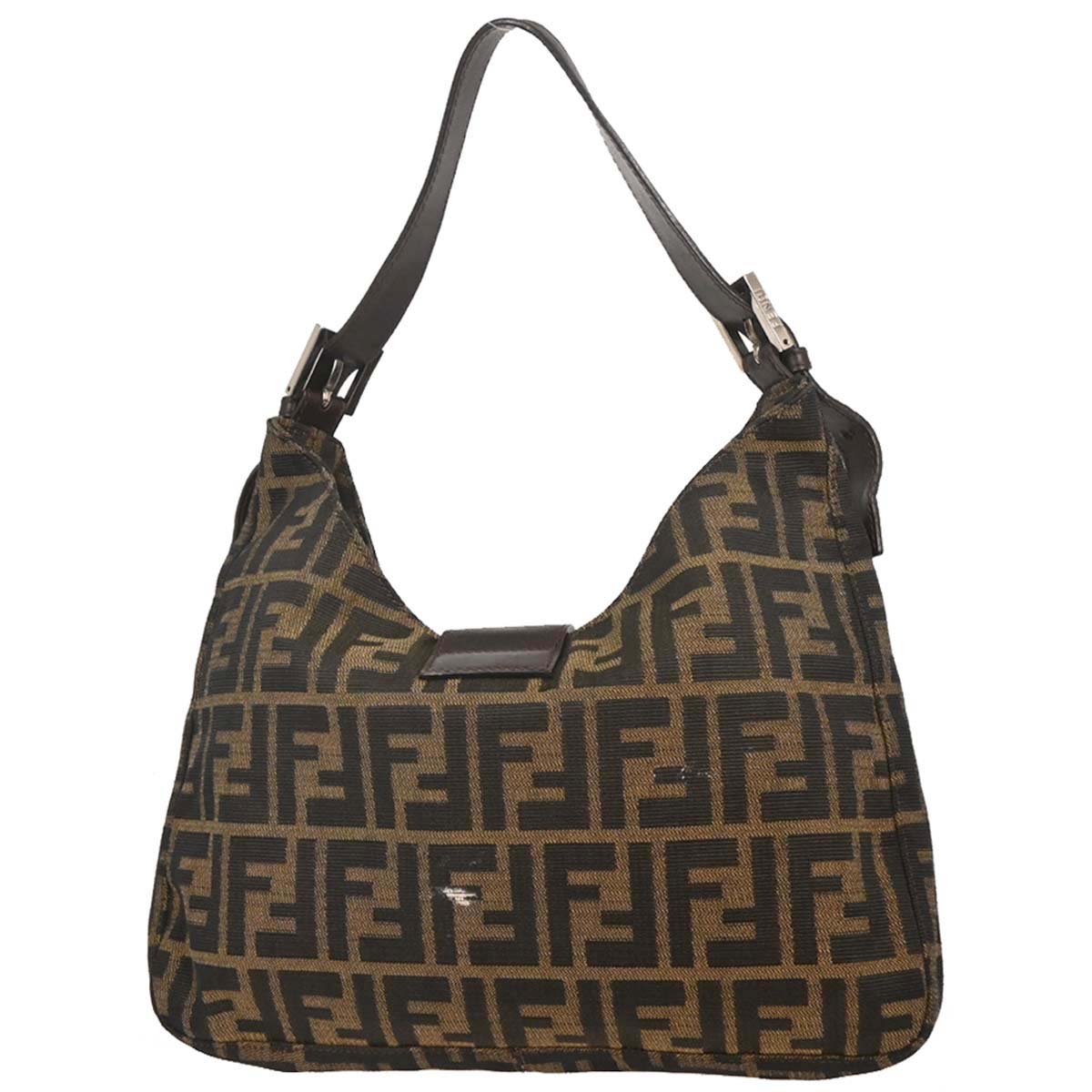 Fendi Brown Black Zucca Hobo Bag