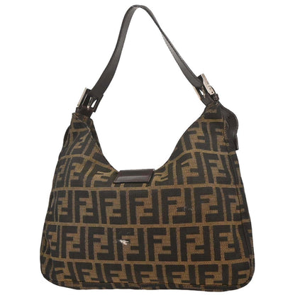 Fendi Brown Black Zucca Hobo Bag