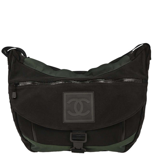 Chanel 2003-2004 Black Nylon Sport Line Shoulder Bag