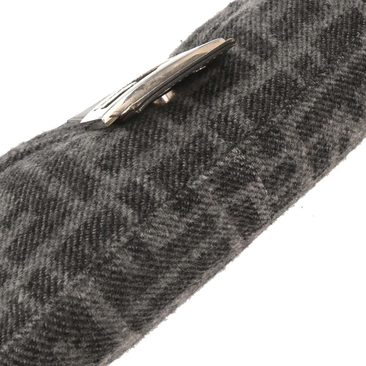 Fendi Gray Wool Baguette Handbag