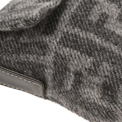 Fendi Gray Wool Baguette Handbag