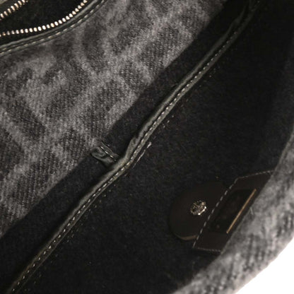 Fendi Gray Wool Baguette Handbag
