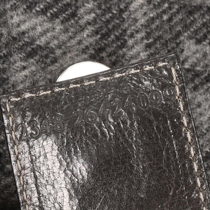 Fendi Gray Wool Baguette Handbag