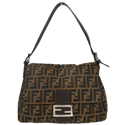 Fendi Brown Canvas Zucca Mamma Baguette Handbag