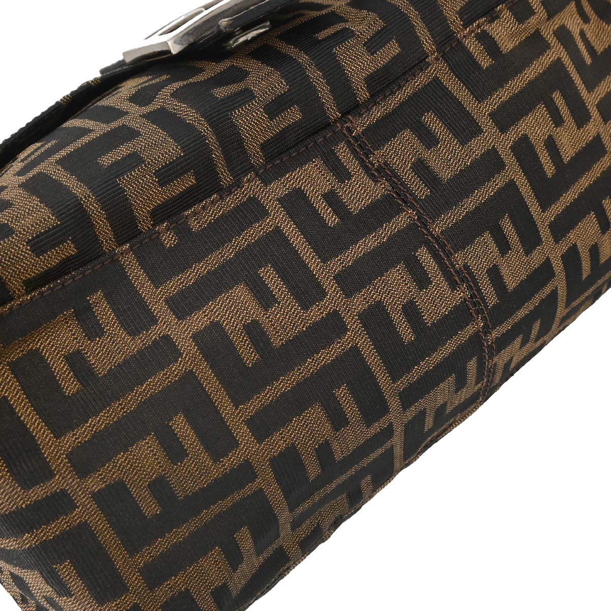 Fendi Brown Canvas Zucca Mamma Baguette Handbag