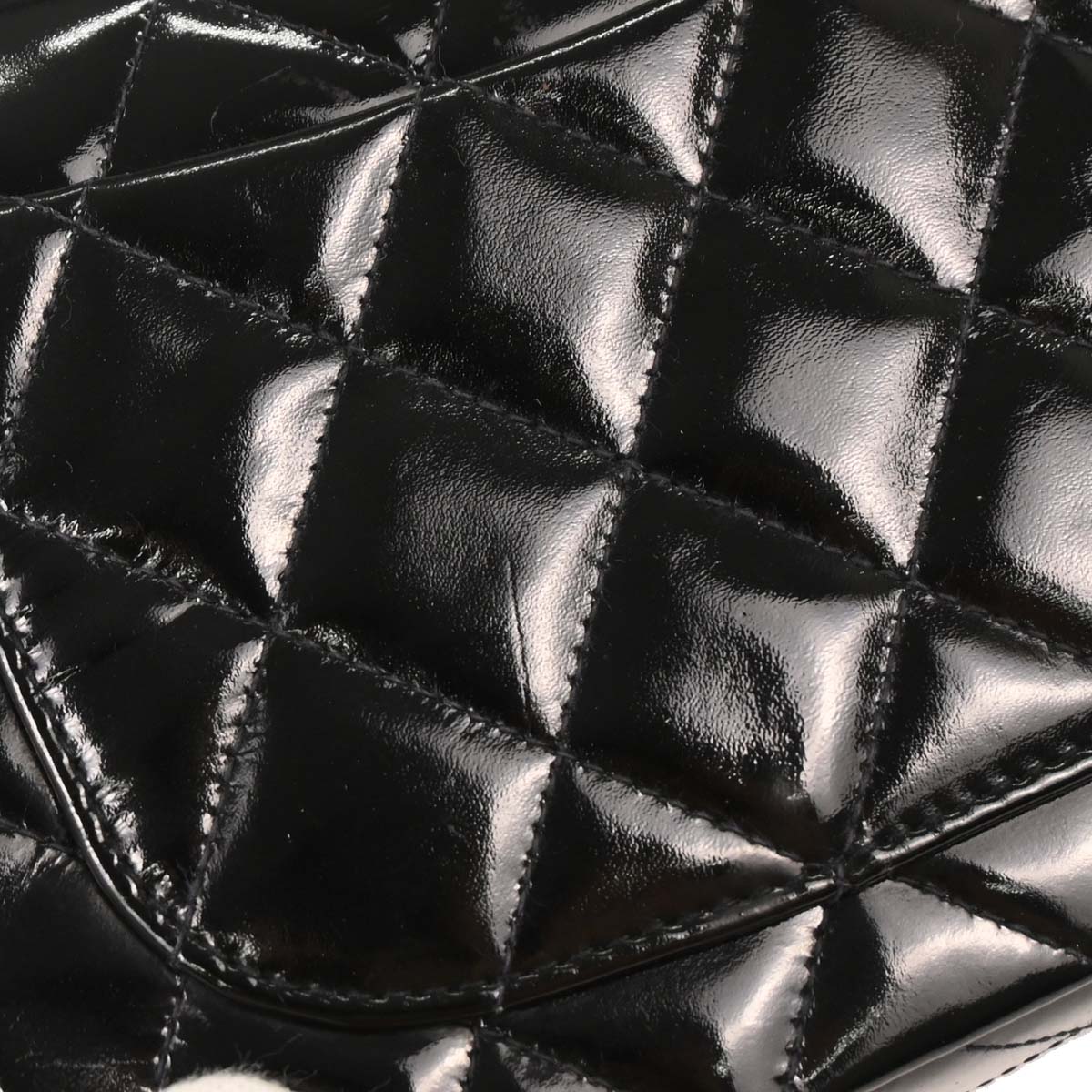 Chanel 1989-1991 Black Patent Mini Classic Square Flap Shoulder Bag 17