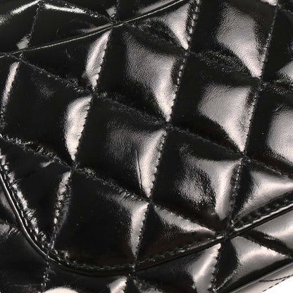 Chanel 1989-1991 Black Patent Mini Classic Square Flap Shoulder Bag 17